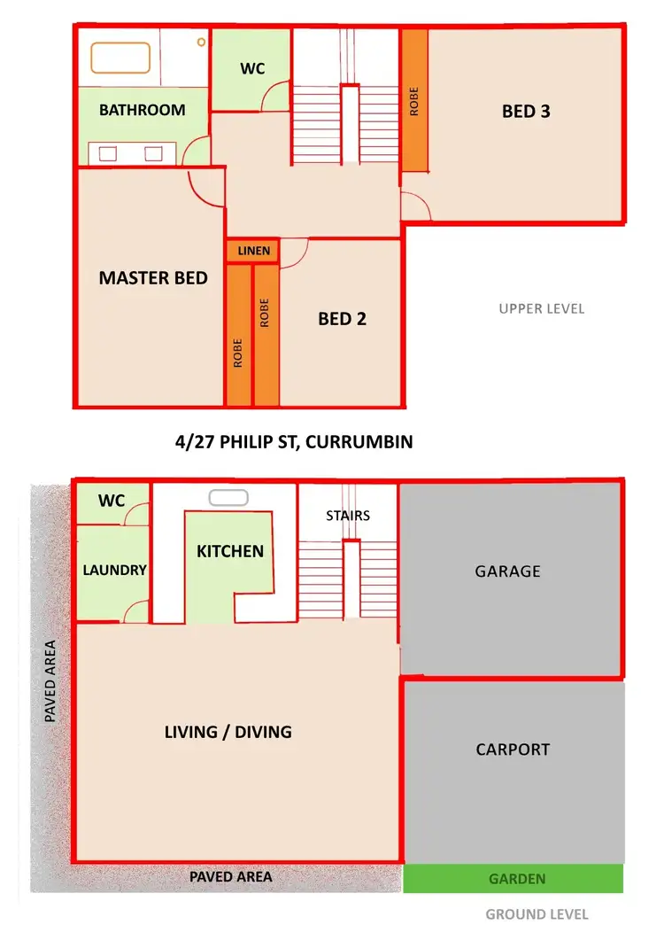 Floorplan of Homely townhouse listing, 4/27 Philip Street, Currumbin QLD 4223