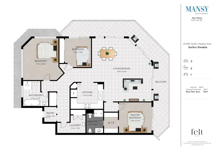Floorplan of Homely apartment listing, 31/2981 Surfers Paradise Boulevard, Surfers Paradise QLD 4217