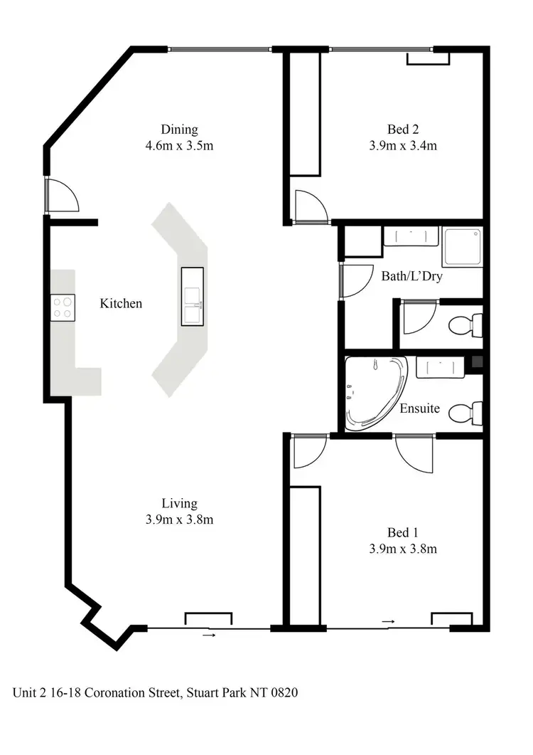 Floorplan of Homely apartment listing, 2/16 Coronation Dr, Stuart Park NT 820