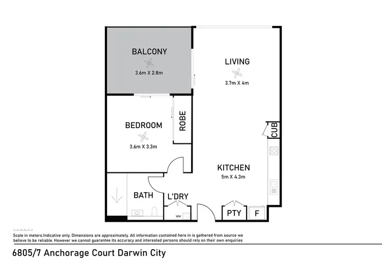 Floorplan of Homely apartment listing, 6805/7 Anchorage Ct, Darwin City NT 800