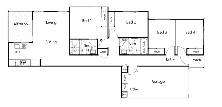 Floorplan of Homely house listing, 1/8 Loch Way, Brassall QLD 4305