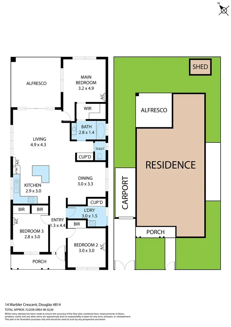 Floorplan of Homely house listing, 14 WARBLER CRESCENT, Douglas QLD 4814