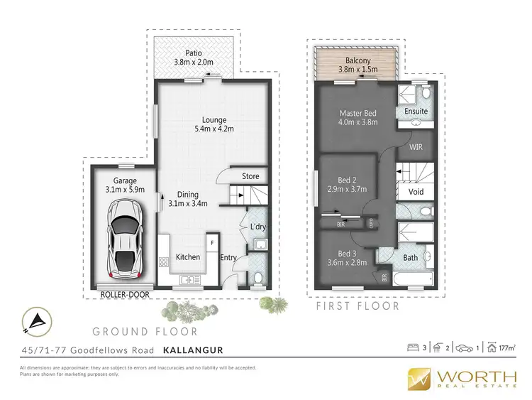 Floorplan of Homely townhouse listing, 45/71-77 Goodfellows Road, Kallangur QLD 4503