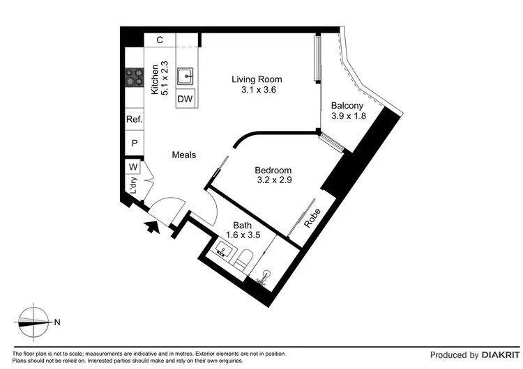 Floorplan of Homely apartment listing, 2507/228 La Trobe Street, Melbourne VIC 3000