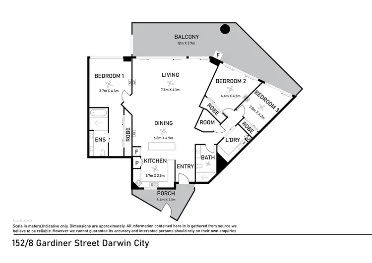 Floorplan of Homely apartment listing, 152/8 Gardiner St, Darwin City NT 800