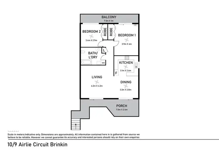 Floorplan of Homely unit listing, 10/9 Airlie Cct, Brinkin NT 810