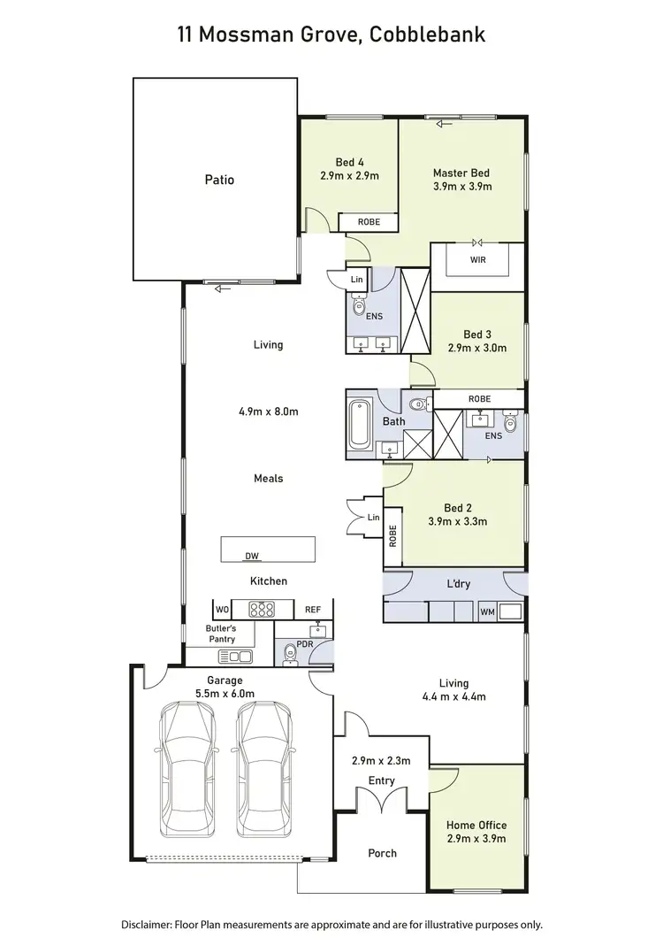 Floorplan of Homely house listing, 11 MOSSMAN GROVE, Cobblebank VIC 3338
