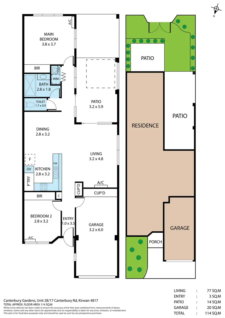 Floorplan of Homely unit listing, 28/17 Canterbury Road ""CANTERBURY GARDENS", Kirwan QLD 4817