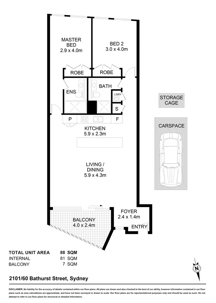 Floorplan of Homely apartment listing, X01/60 Bathurst Street, Sydney NSW 2000