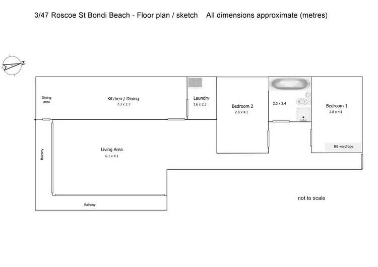 Floorplan of Homely unit listing, 3/45-47 Roscoe Street, Bondi Beach NSW 2026
