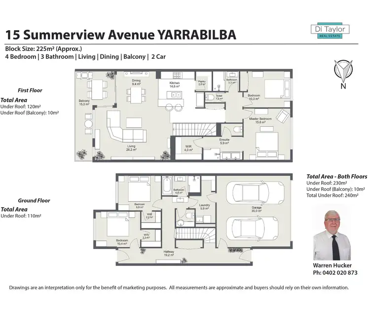 Floorplan of Homely townhouse listing, 15 Summerview Ave, Yarrabilba QLD 4207