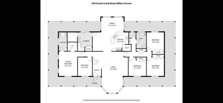 Floorplan of Homely rural property listing, 240 SCOTCH CREEK ROAD, Millers Forest NSW 2324