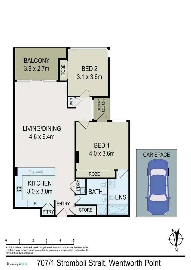 Floorplan of Homely apartment listing, 707/1 Stromboli Strait, Wentworth Point NSW 2127