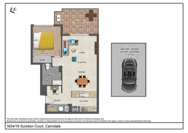 Floorplan of Homely unit listing, 1604/16-28 Surbiton Court, Carindale QLD 4152