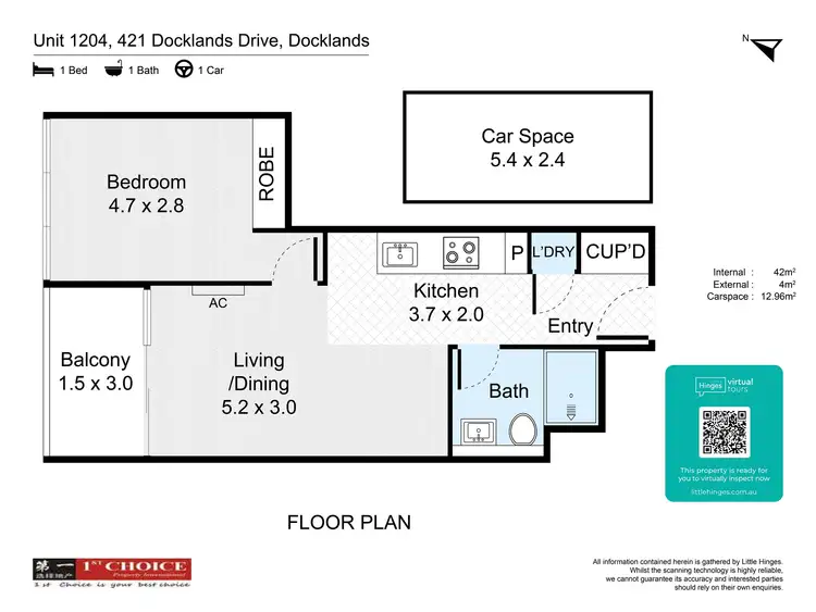 Floorplan of Homely house listing, 1204/421 Docklands Drive, Docklands VIC 3008