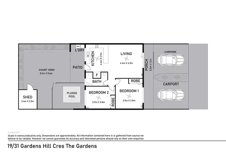 Floorplan of Homely unit listing, 19/31 Gardens Hill CR, The Gardens NT 820