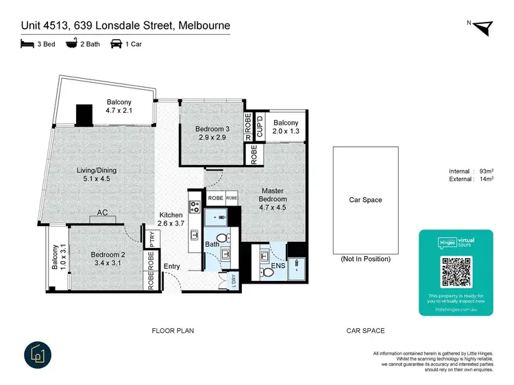 Floorplan of Homely apartment listing, 4513/639 Lonsdale Street, Melbourne VIC 3000