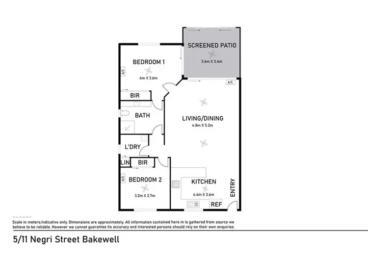 Floorplan of Homely apartment listing, 5/11 Negri St, Bakewell NT 832