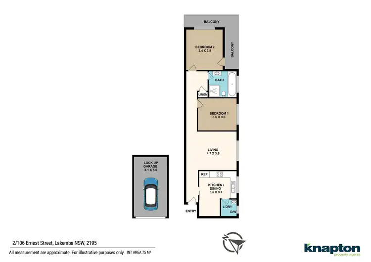 Floorplan of Homely unit listing, 2/106 Ernest Street, Lakemba NSW 2195