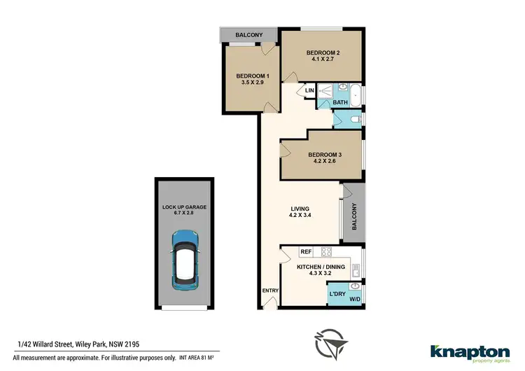Floorplan of Homely unit listing, 1/42 Hillard Street, Wiley Park NSW 2195