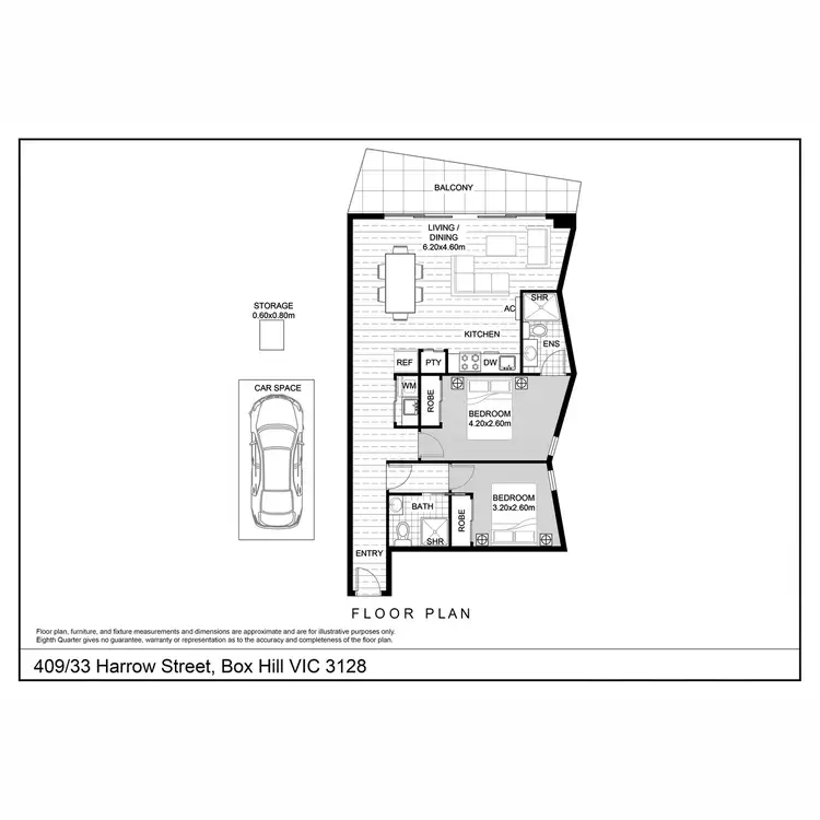 Floorplan of Homely apartment listing, 409/33 Harrow Street, Box Hill VIC 3128