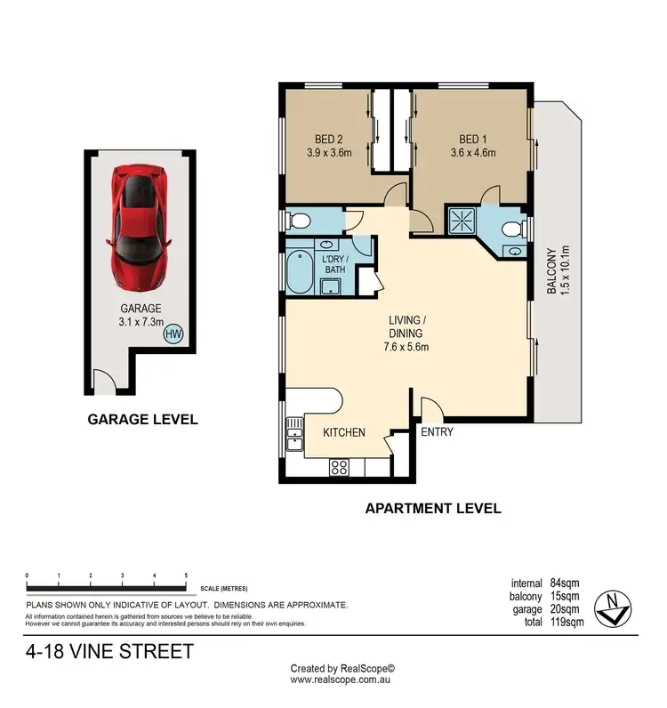 Floorplan of Homely unit listing, 4/18 Vine Street, Greenslopes QLD 4120