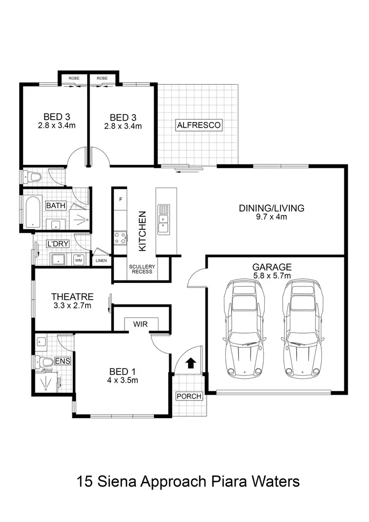 Floorplan of Homely house listing, 15 Siena Approach, Piara Waters WA 6112
