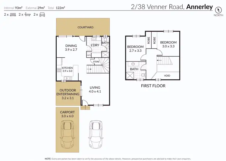Floorplan of Homely townhouse listing, 2/38 Venner Road, Annerley QLD 4103