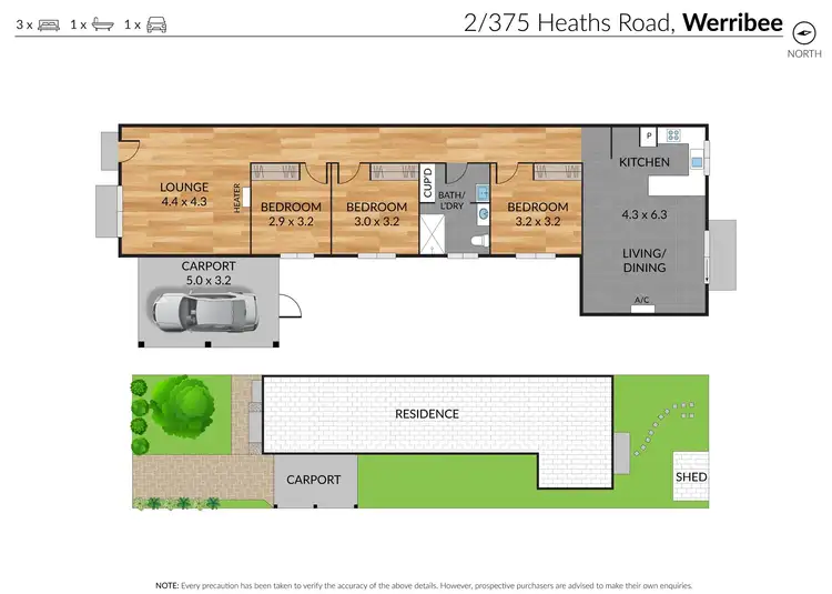 Floorplan of Homely unit listing, 2/375 Heaths Road, Werribee VIC 3030