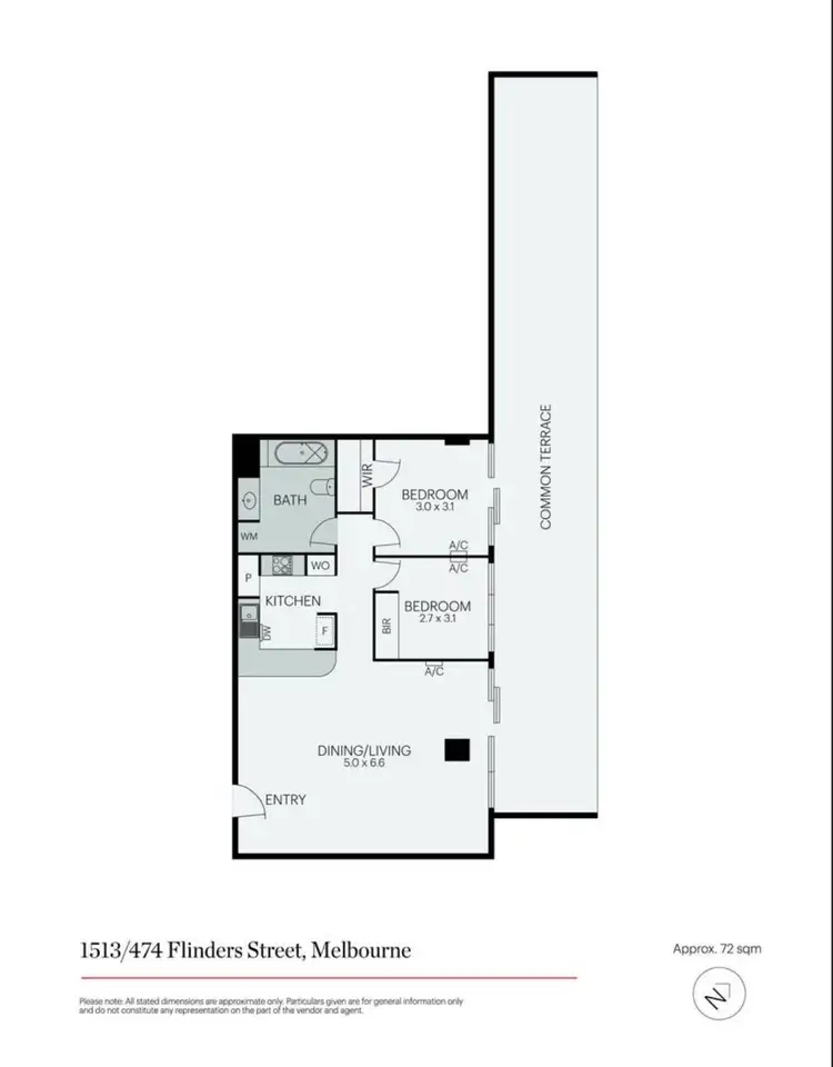 Floorplan of Homely apartment listing, 1513/474 Flinders St, Melbourne VIC 3000