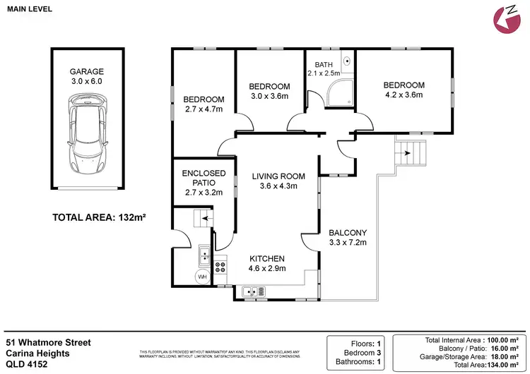 Floorplan of Homely house listing, 51 Whatmore Street, Carina Heights QLD 4152