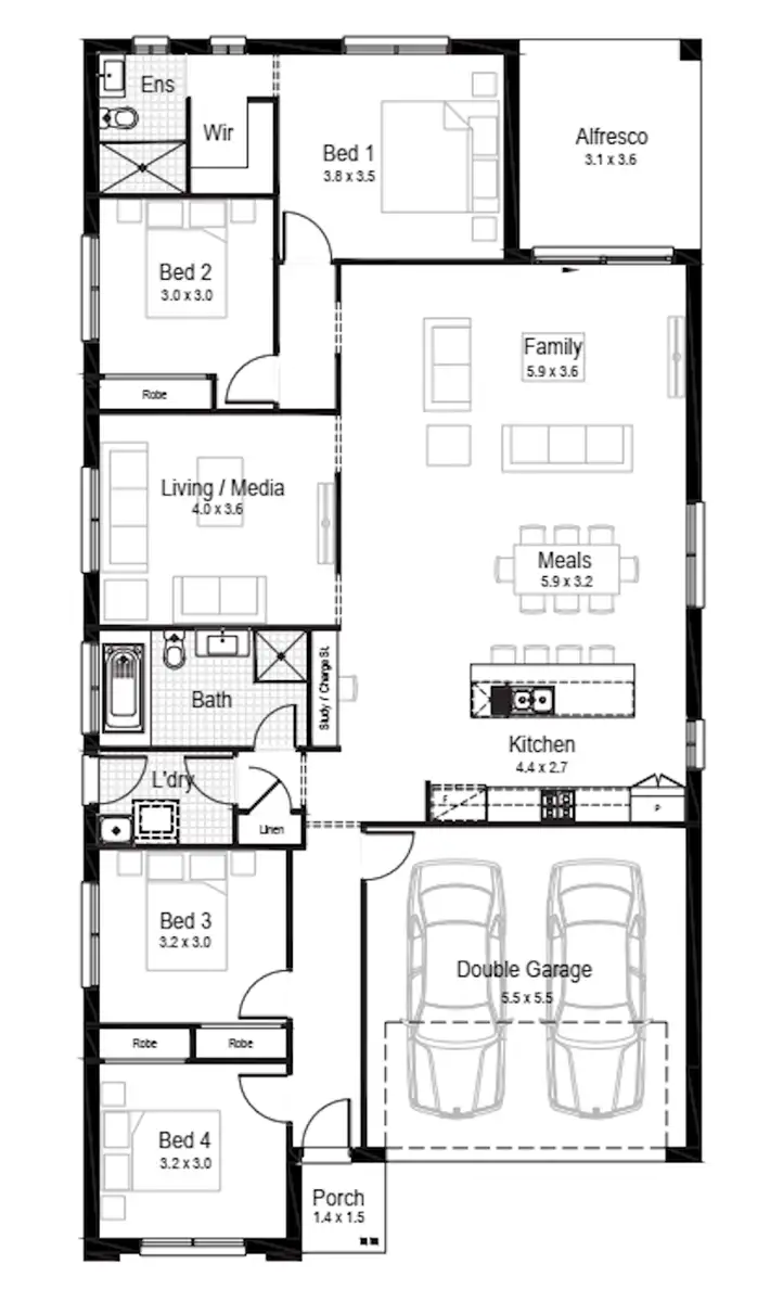 Floorplan of Homely house listing, 483 Broadmeadow Way, Cameron Park NSW 2285