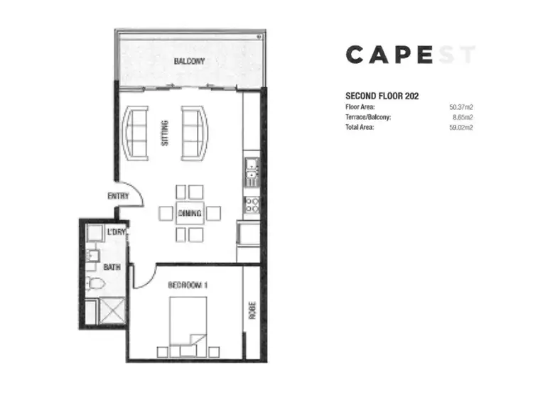 Floorplan of Homely apartment listing, 202/119 Cape St, Heidelberg VIC 3084