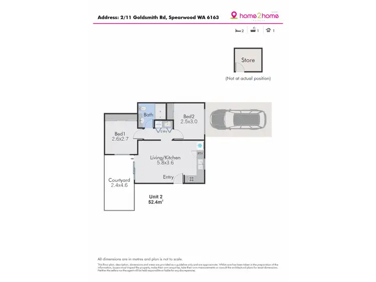 Floorplan of Homely apartment listing, 2/11 Goldsmith Road, Spearwood WA 6163