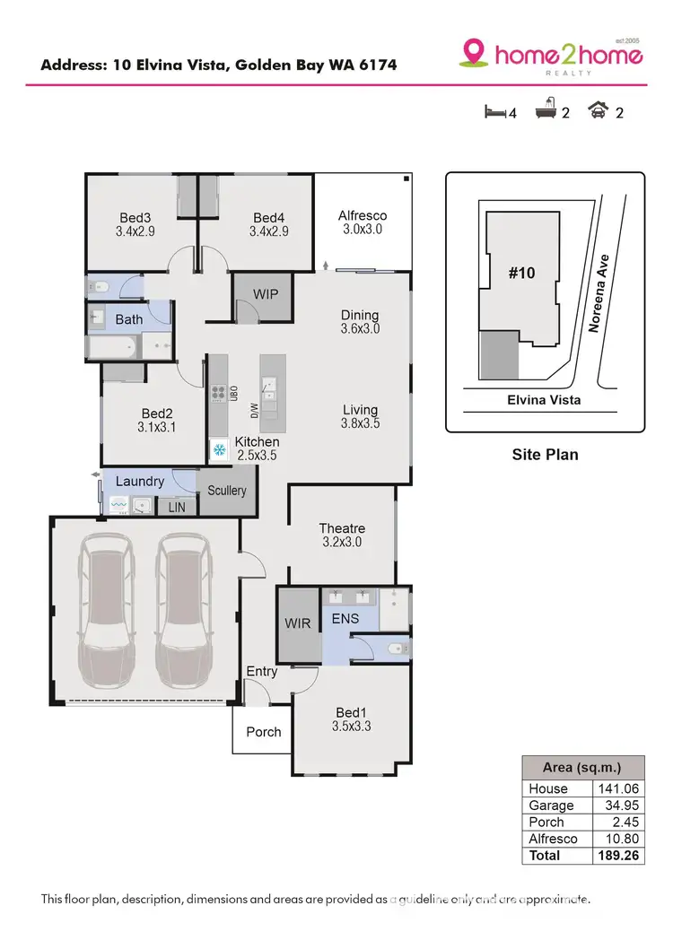 Floorplan of Homely house listing, 10 Elvina Vista, Golden Bay WA 6174