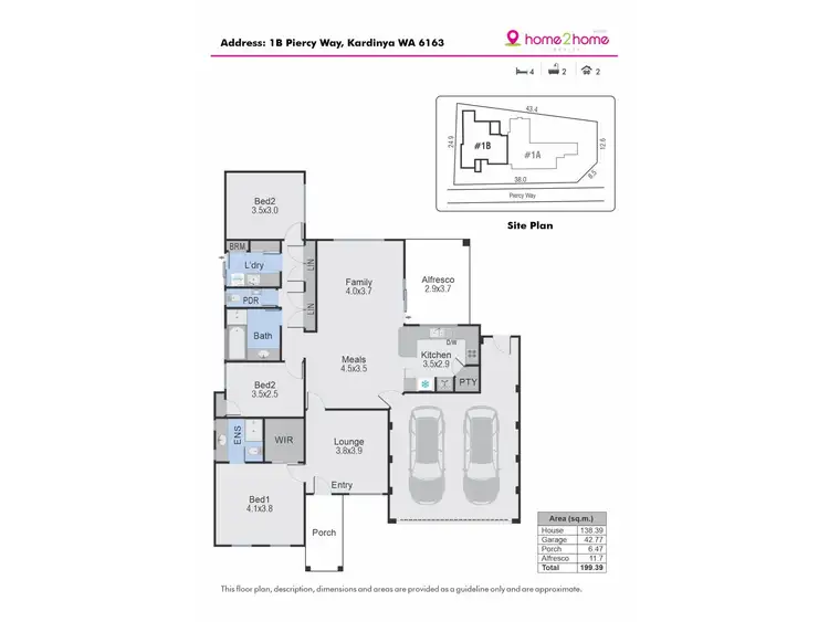 Floorplan of Homely house listing, 1B Piercy Way, Kardinya WA 6163