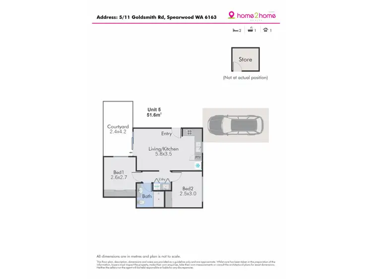 Floorplan of Homely apartment listing, 5/11 Goldsmith Road, Spearwood WA 6163
