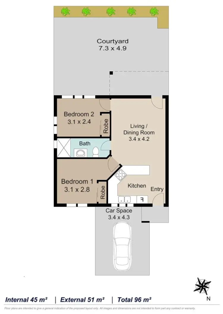 Floorplan of Homely apartment listing, 2/74 SIR FRED SCHONELL DRIVE, St Lucia QLD 4067