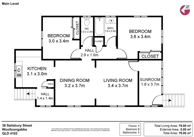 Floorplan of Homely house listing, 38 Salisbury Street, Woolloongabba QLD 4102