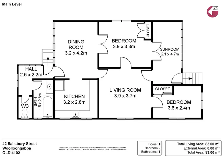 Floorplan of Homely house listing, 42 Salisbury Street, Woolloongabba QLD 4102