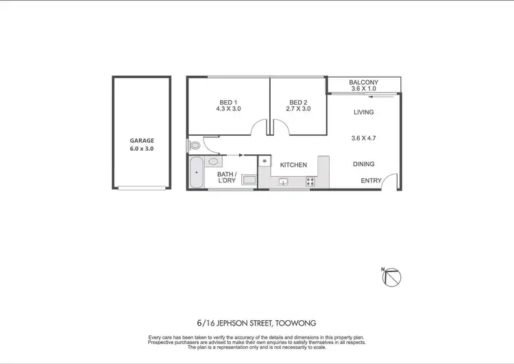 Floorplan of Homely apartment listing, 6/16 JEPHSON STREET, Toowong QLD 4066