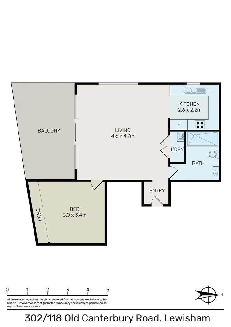Floorplan of Homely apartment listing, 302/118 Old Canterbury Road, Lewisham NSW 2049