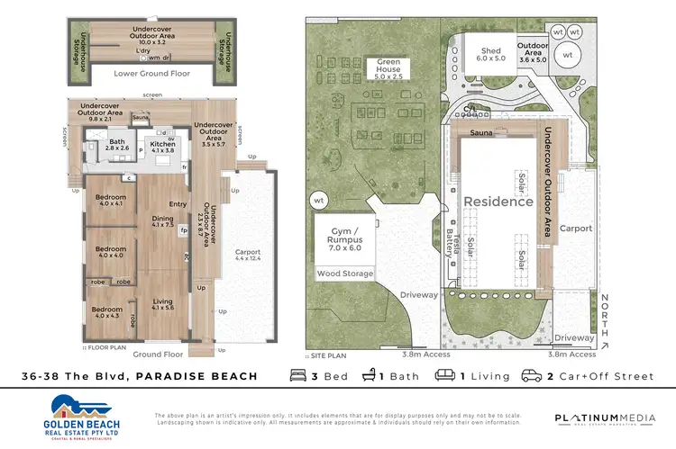 Floorplan of Homely house listing, 36-38 The Boulevard, Paradise Beach VIC 3851