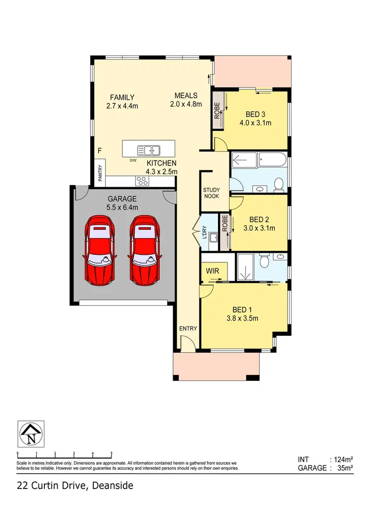 Floorplan of Homely house listing, 22 Curtin Drive, Deanside VIC 3336