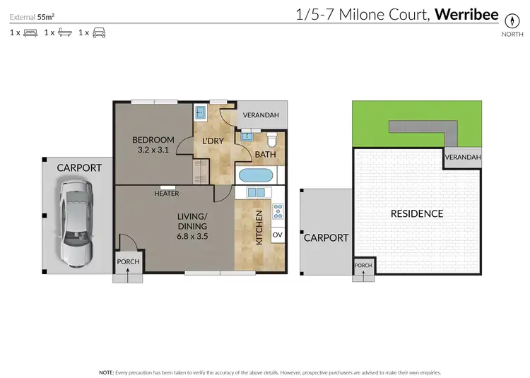 Floorplan of Homely unit listing, 1/5-7 Milone Court, Werribee VIC 3030
