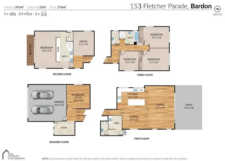Floorplan of Homely house listing, 153 Fletcher Pde, Bardon QLD 4065