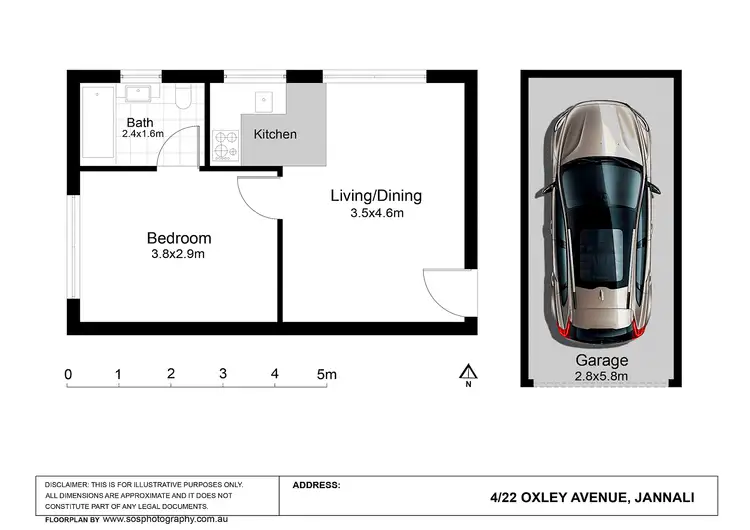 Floorplan of Homely unit listing, 4/22 Oxley Avenue, Jannali NSW 2226