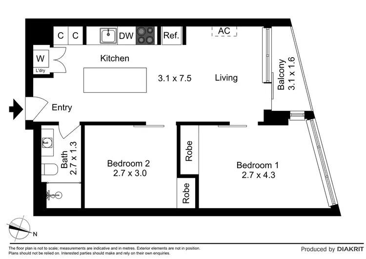 Floorplan of Homely apartment listing, 1409/33 Rose Lane, Melbourne VIC 3000