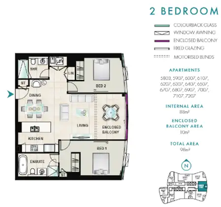 Floorplan of Homely apartment listing, 6907/84 The Esplanade, Surfers Paradise QLD 4217