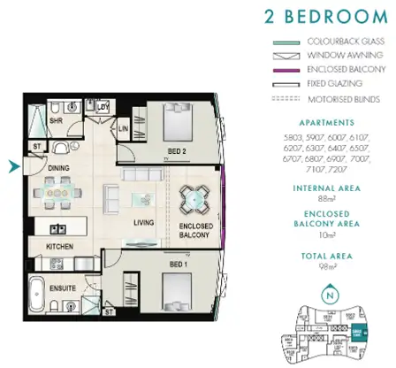 Floorplan of Homely apartment listing, 7007/84 The Esplanade, Surfers Paradise QLD 4217